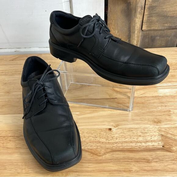 ECCO Shoes Mens EU 43 Black Plain Toe Oxford Casual Comfort - Picture 15 of 16